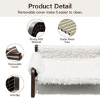 MEWOOFUN Raised Cat Bed For Indoor Cats - Elevated Plush Pet Sofa With Non-Slip Bottom, Supports 44 Lbs, Washable Small Dog Bed For Kittens & Puppies Beige Brown