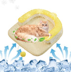 U-Shaped Cooling Pad For Cats And Dogs - Cat And Dog Neck Sleeping Pad, Summer Ice Feeling U-Shaped Headrest With Non-Slip Base, Washable Scratch-Resistant Polyester Cooling Pad